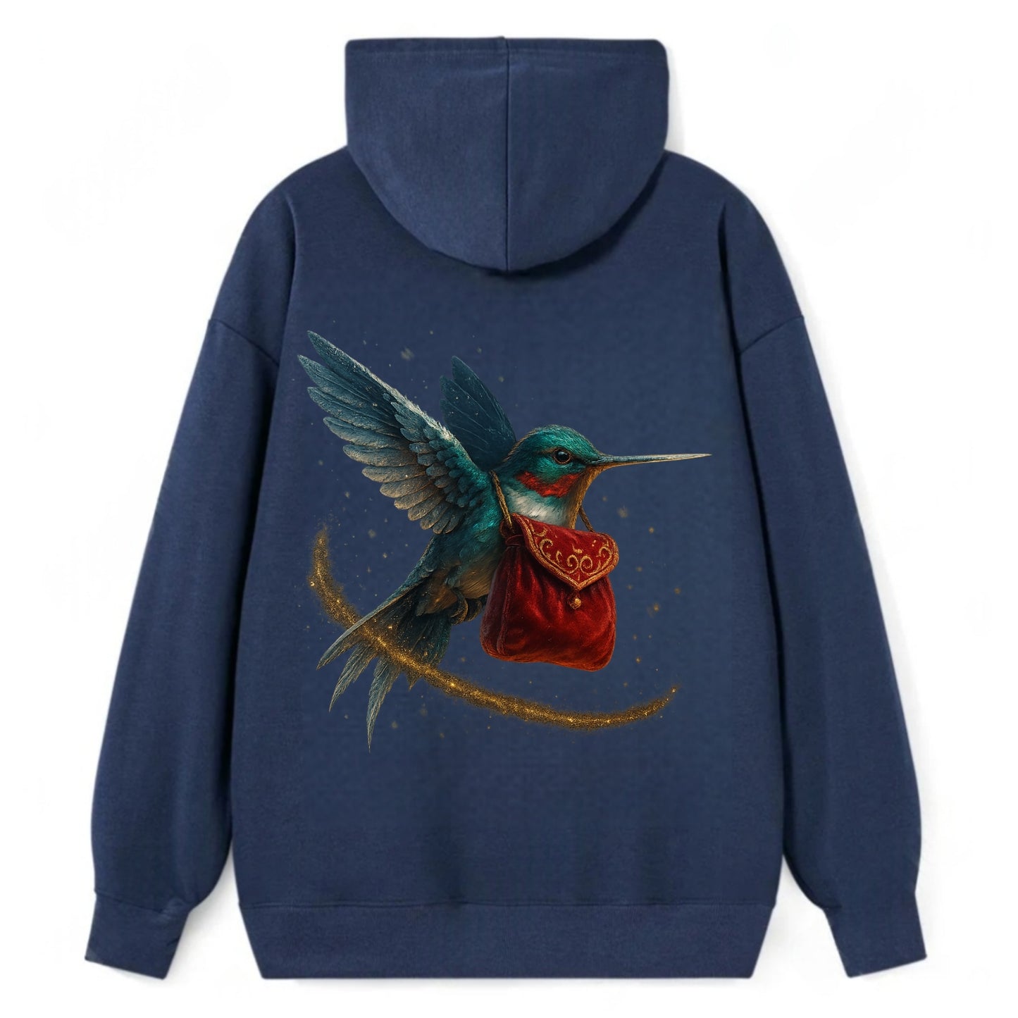 Frostbite Hummingbird Courier  - Classic Pullover Hoodie - Navy