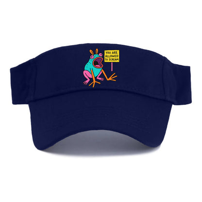 YOU ARE ALLOWED TO SCREAM | Open-mouthed frog mid-scream - Visor - Navy