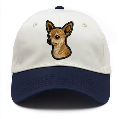 Chihuahua - Modern tiny dog logo with bo - Two Tone Cap - Navy