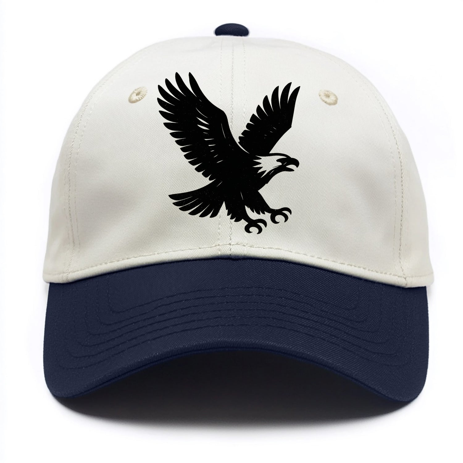 Eagle in flight - liberty and independence ink brushstrokes - Two Tone Cap - Navy