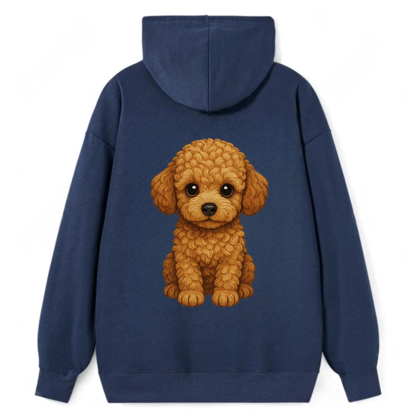 Baby Poodle Puppy - curly fluffy coat, intelligent eyes, elegant snout, - Classic Pullover Hoodie - Navy