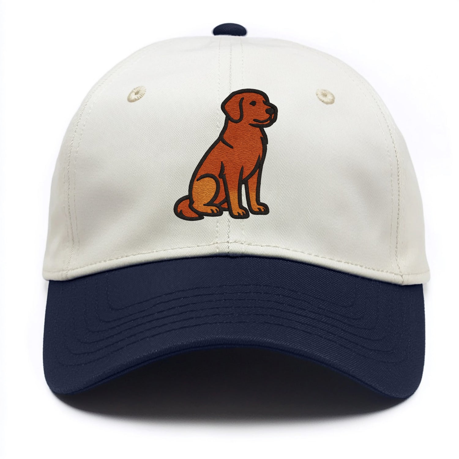 Nova Scotia Duck Tolling Retriever - Red embroidered pose - Two Tone Cap - Navy
