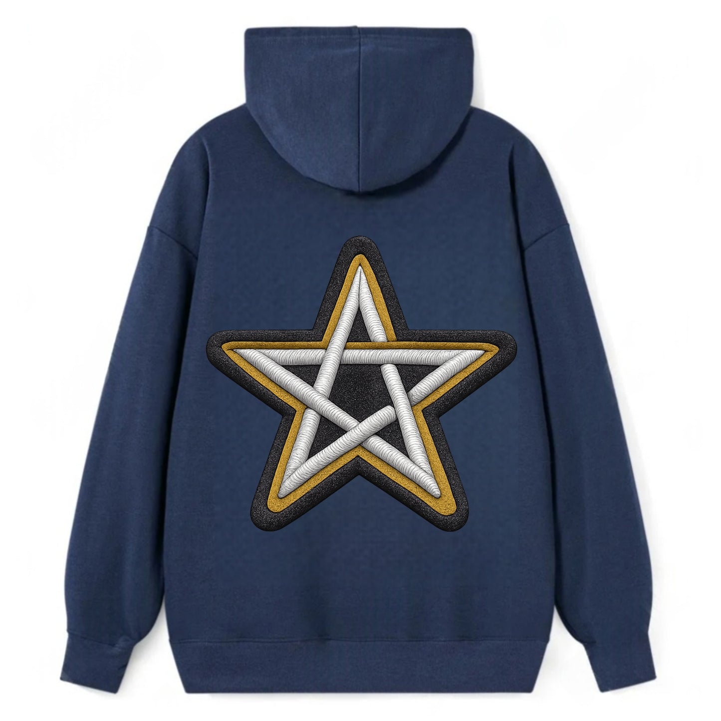 PENTAGRAM STAR - five point star in silver , protection - Classic Pullover Hoodie - Navy