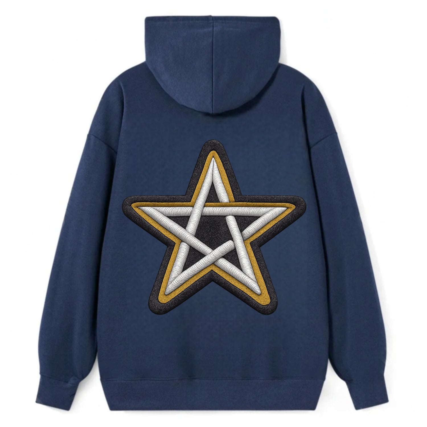 PENTAGRAM STAR - five point star in silver , protection - Classic Pullover Hoodie - Navy