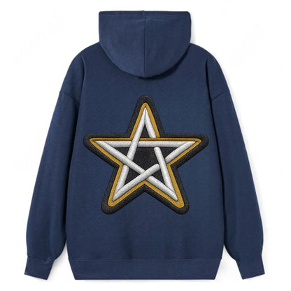 PENTAGRAM STAR - five point star in silver , protection - Classic Pullover Hoodie - Navy