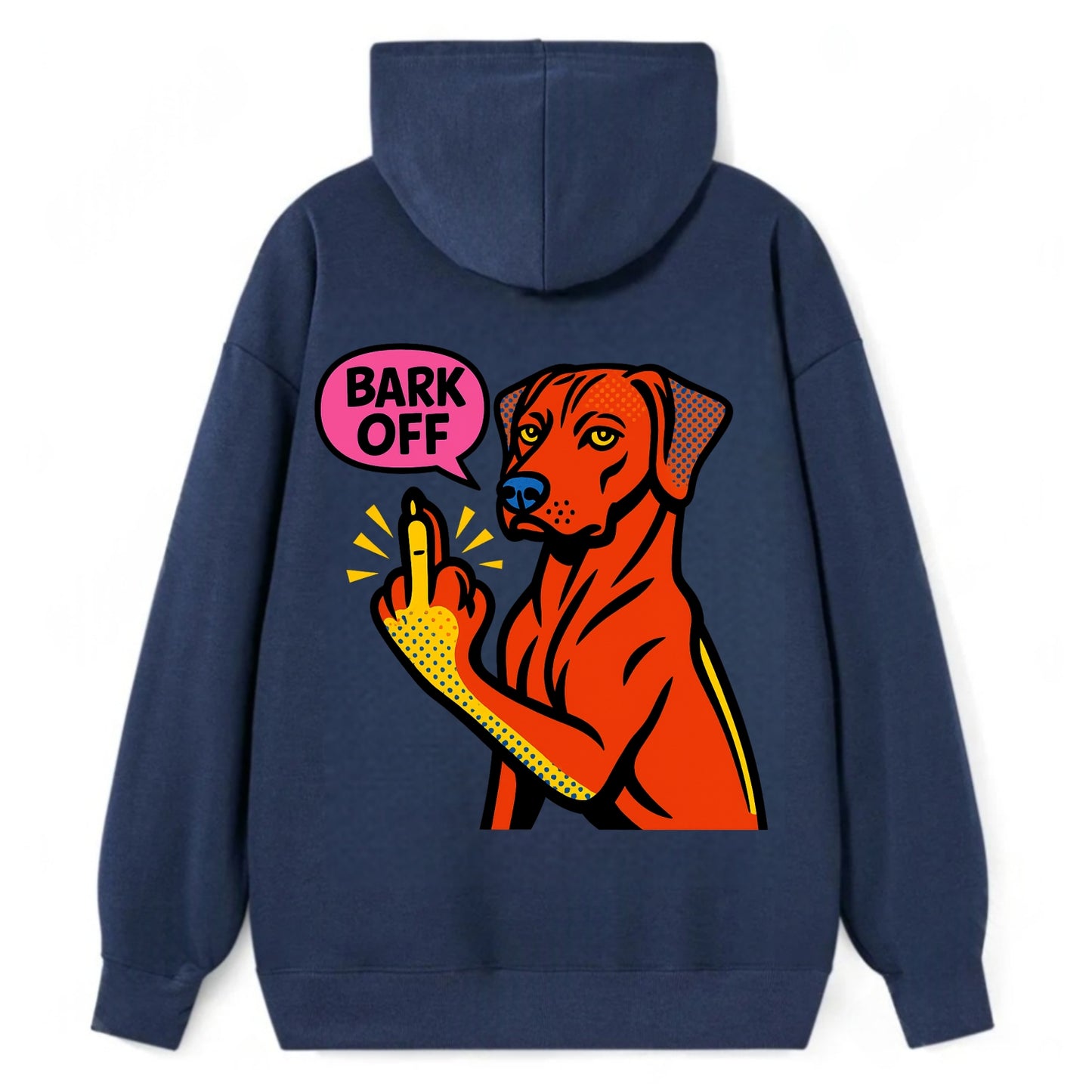 Rhodesian Ridgeback with distinctive ridge on back, athletic muscular paw - Classic Pullover Hoodie - Navy