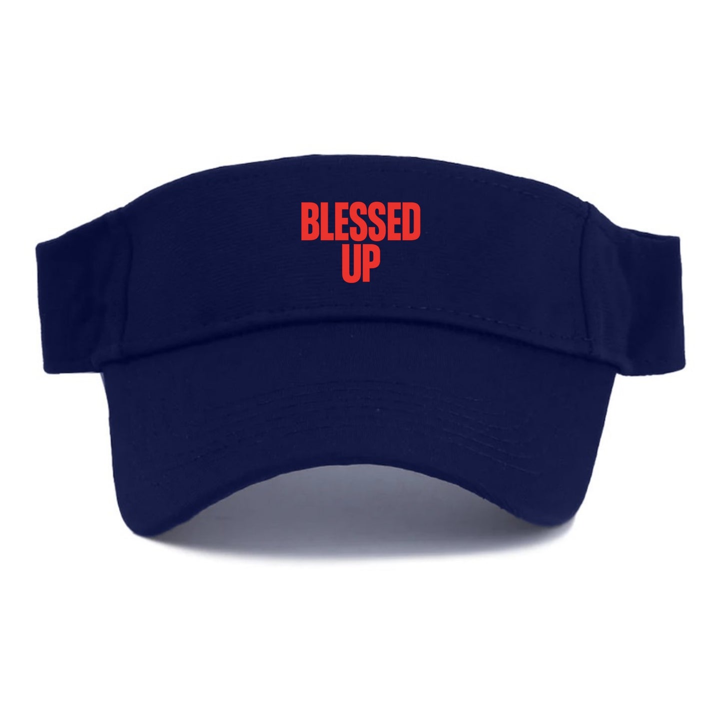 Bold typography design - "BLESSED UP" - recognizing fortune - Visor - Navy