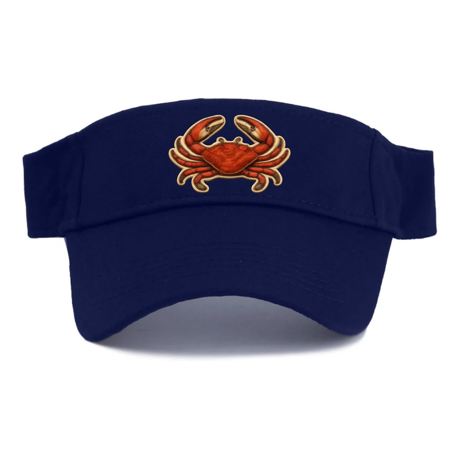CRAB CLAWS - red crab in scarlet and orange , seafood - Visor - Navy