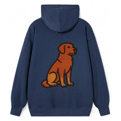 Nova Scotia Duck Tolling Retriever - Red embroidered pose - Classic Pullover Hoodie - Navy