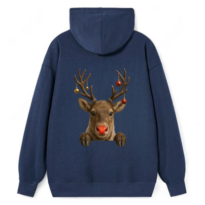 Christmas Reindeer  - Classic Pullover Hoodie - Navy