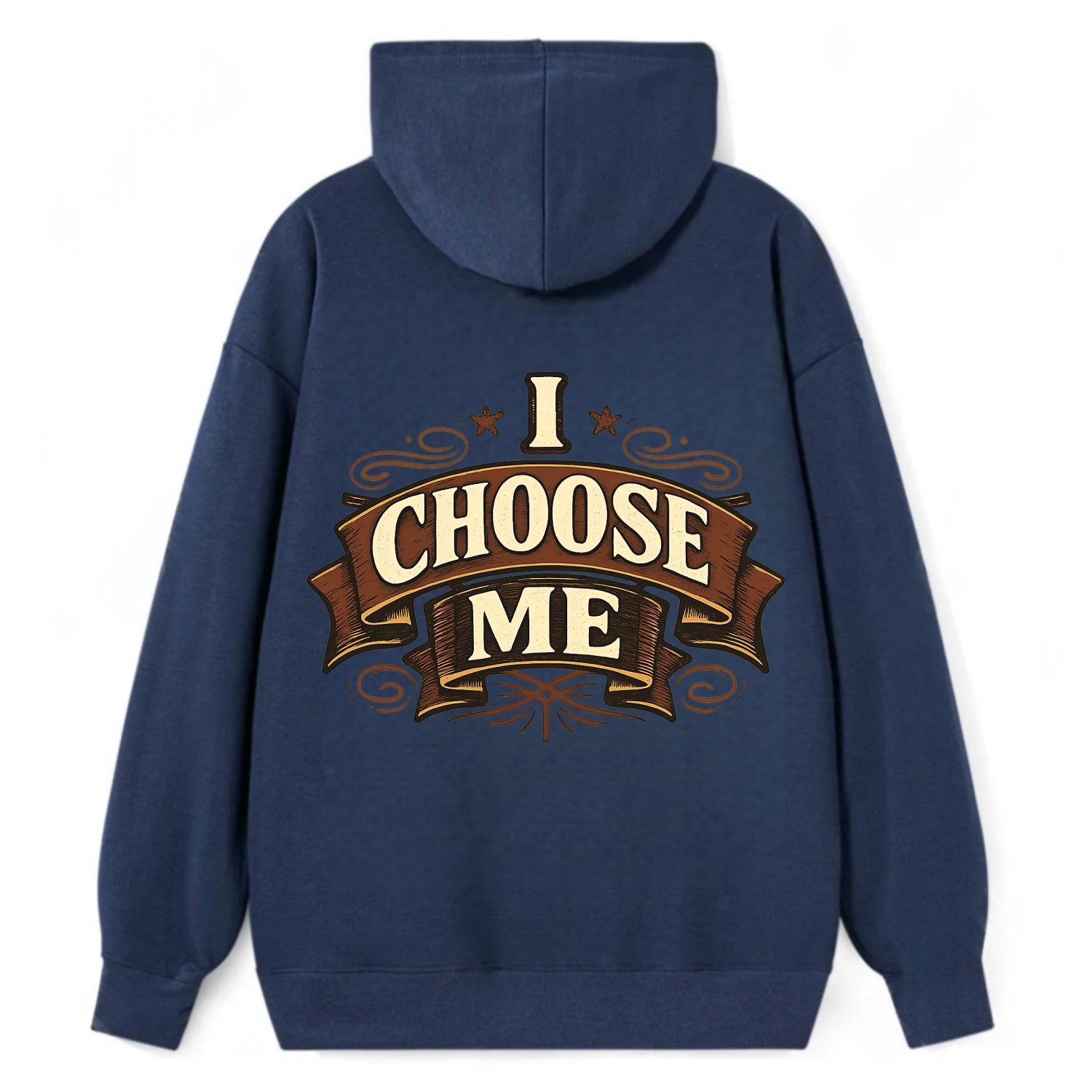 Bold typography design - "I CHOOSE ME" - self-priority, self-selection - Classic Pullover Hoodie - Navy
