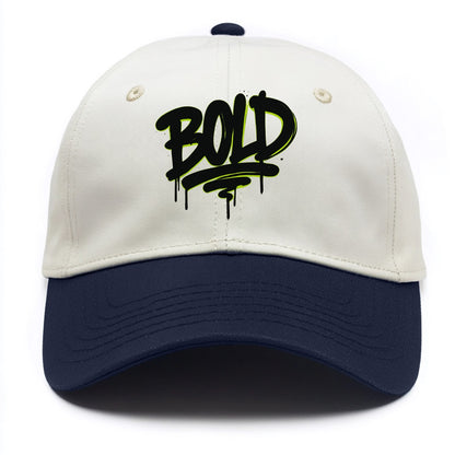 Bold typography design - "BOLD" - courageous, standing out - Two Tone Cap - Navy