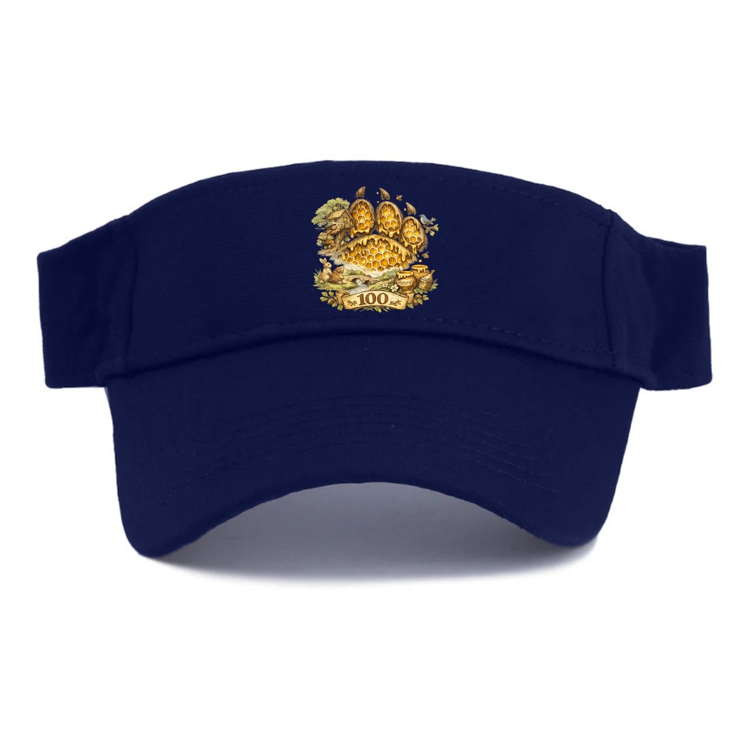 HONEY PAW | Bear paw print filled with honeycomb | Sticky evidence | Forest treasure hunter - Visor - Navy