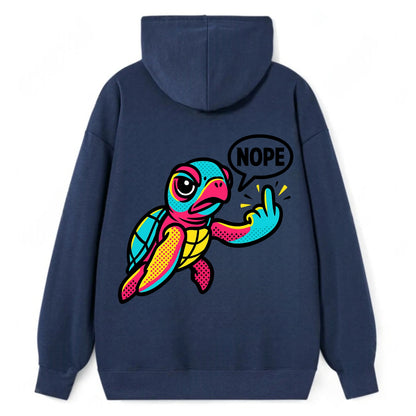 baby sea turtle swimming gracefully, one flipper extended sassily - Classic Pullover Hoodie - Navy
