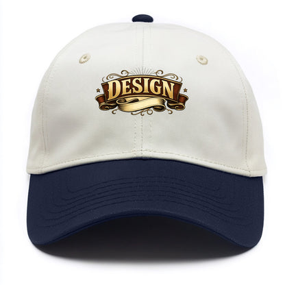 Bold typography design - "DESIGN" - intentional creation, aesthetic planning - Two Tone Cap - Navy