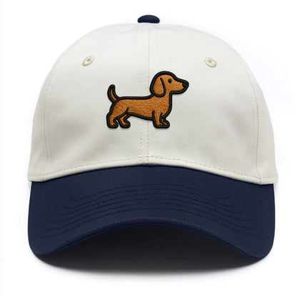 Dachshund - Modern elongated silhouette - Two Tone Cap - Navy