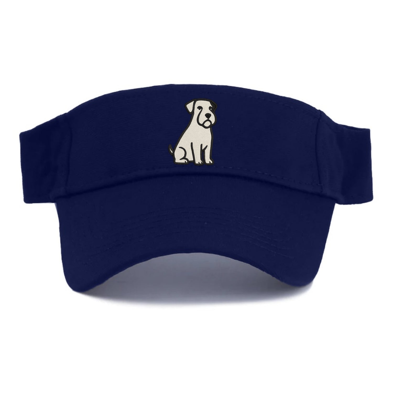 Sealyham Terrier White Sitting Pose Visor - Navy