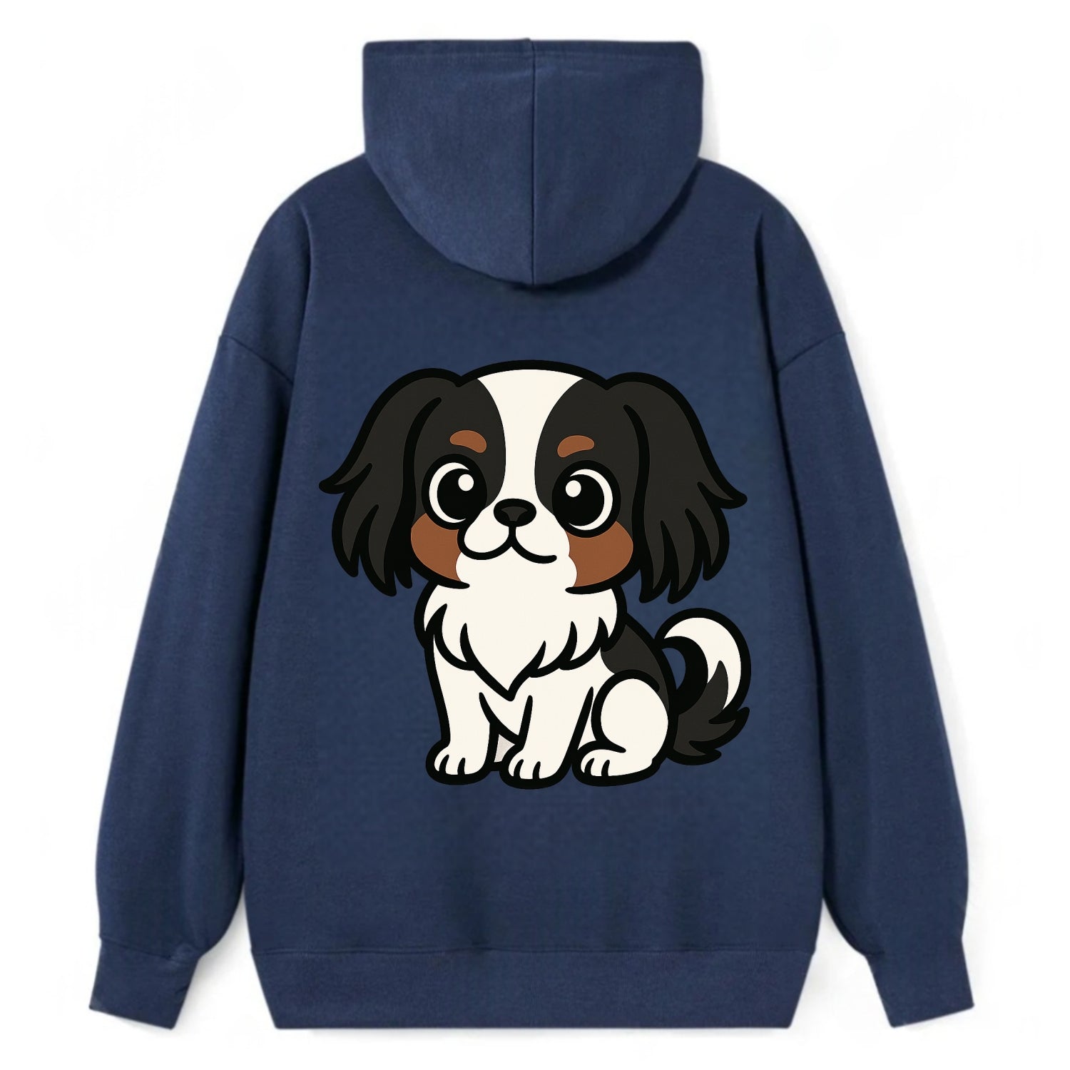 Japanese Chin - Black and white sitting pose - Classic Pullover Hoodie - Navy