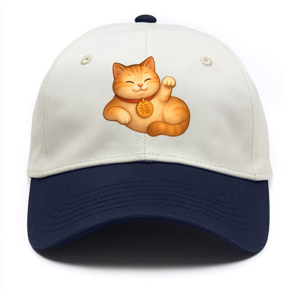 Maneki Neko Pose - Two Tone Cap - Navy