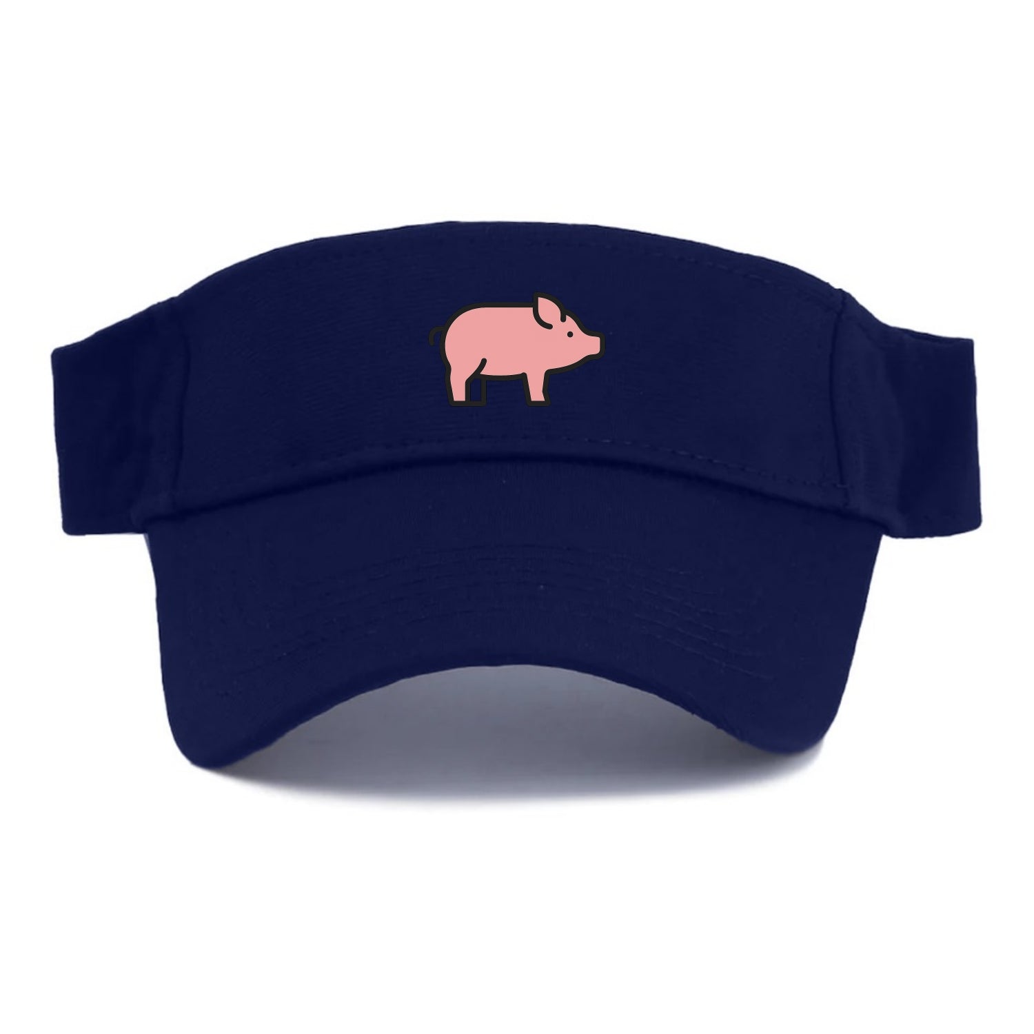 Pig - Pink farm pig flat side profile - Visor - Navy