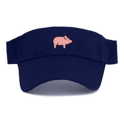Pig - Pink farm pig flat side profile - Visor - Navy