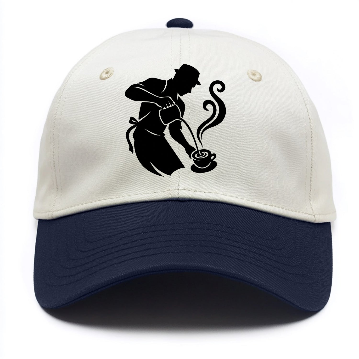 Barista creating latte art - Two Tone Cap - Navy