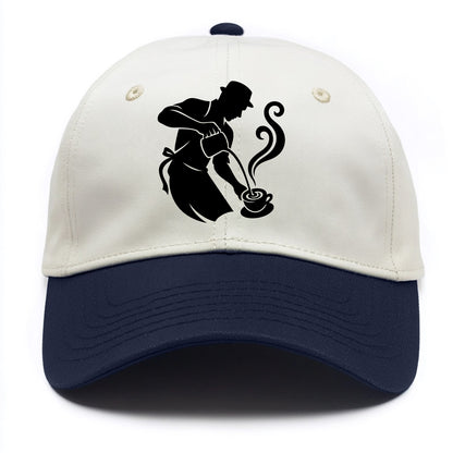 Barista creating latte art - Two Tone Cap - Navy