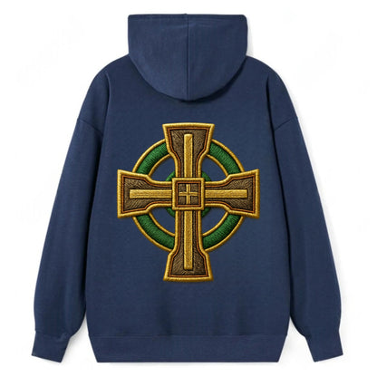 Durrow Cross - Classic Pullover Hoodie - Navy