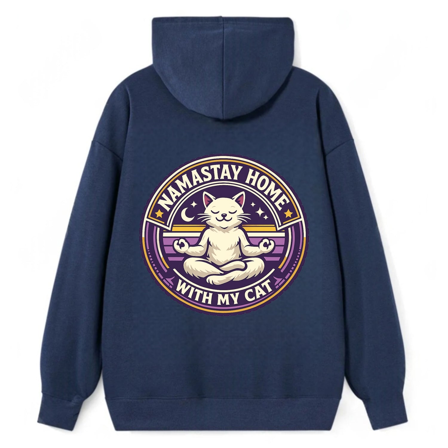 Zen Feline Retreat - Classic Pullover Hoodie - Navy
