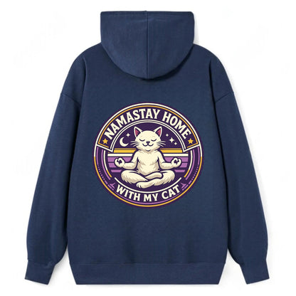Zen Feline Retreat - Classic Pullover Hoodie - Navy