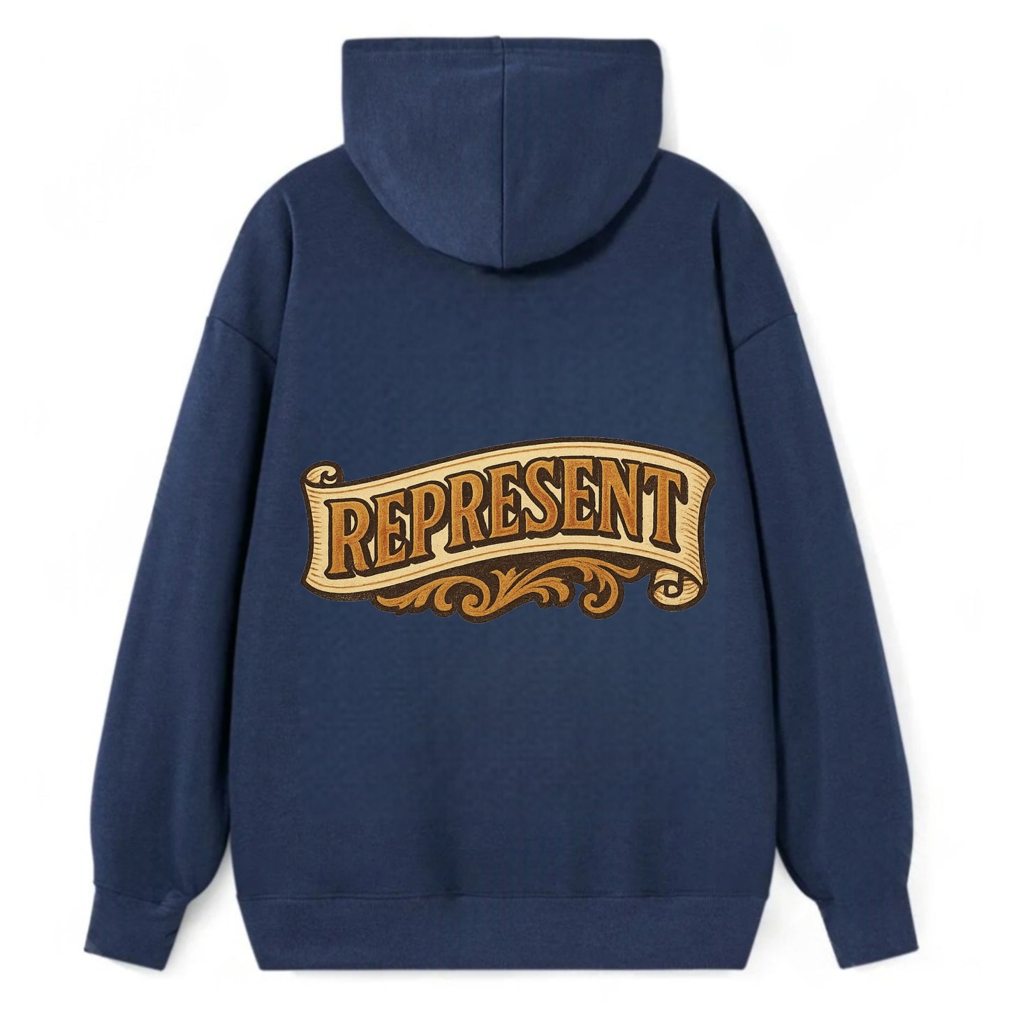 Bold typography design - "REPRESENT" - showing where you from - Classic Pullover Hoodie - Navy