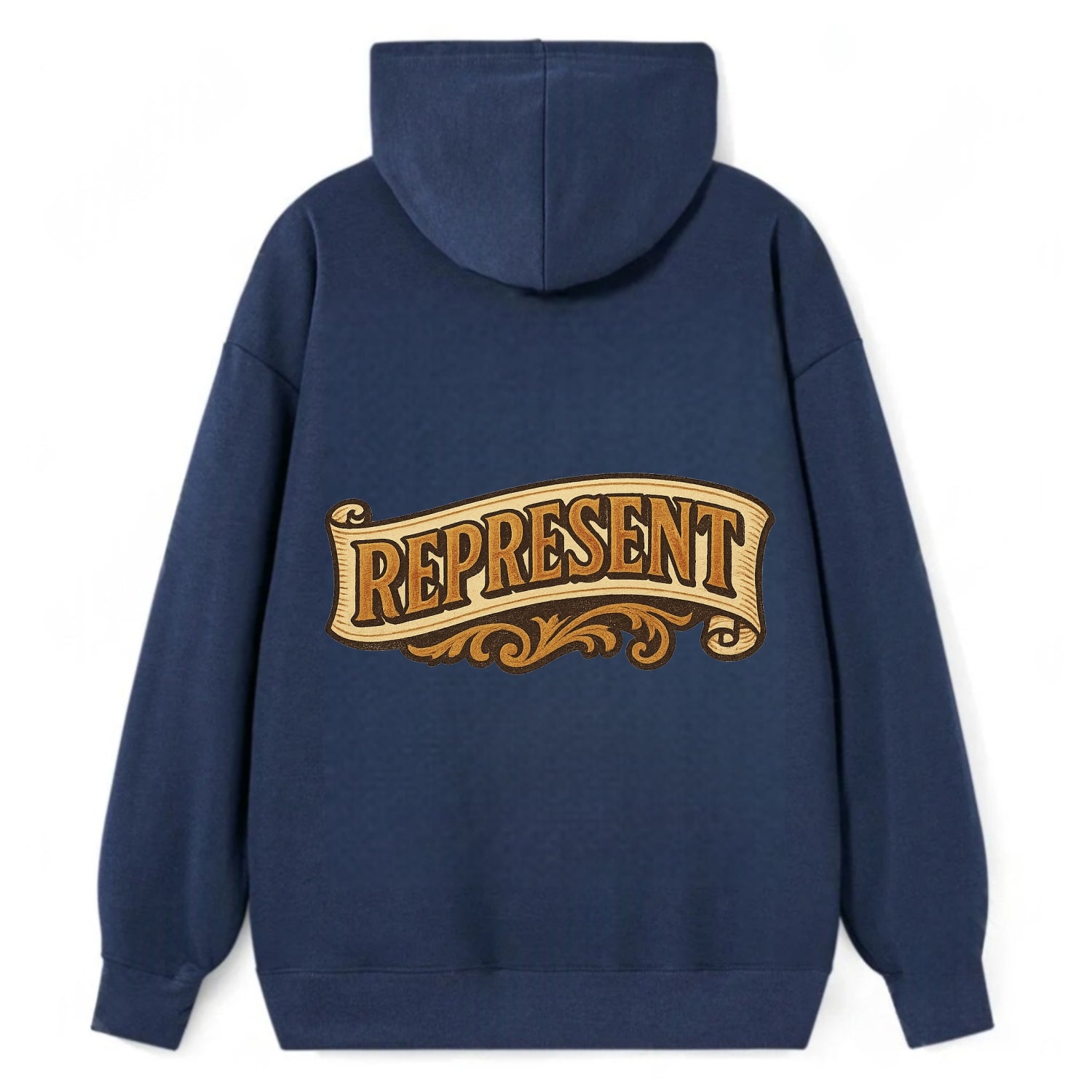 Bold typography design - "REPRESENT" - showing where you from - Classic Pullover Hoodie - Navy