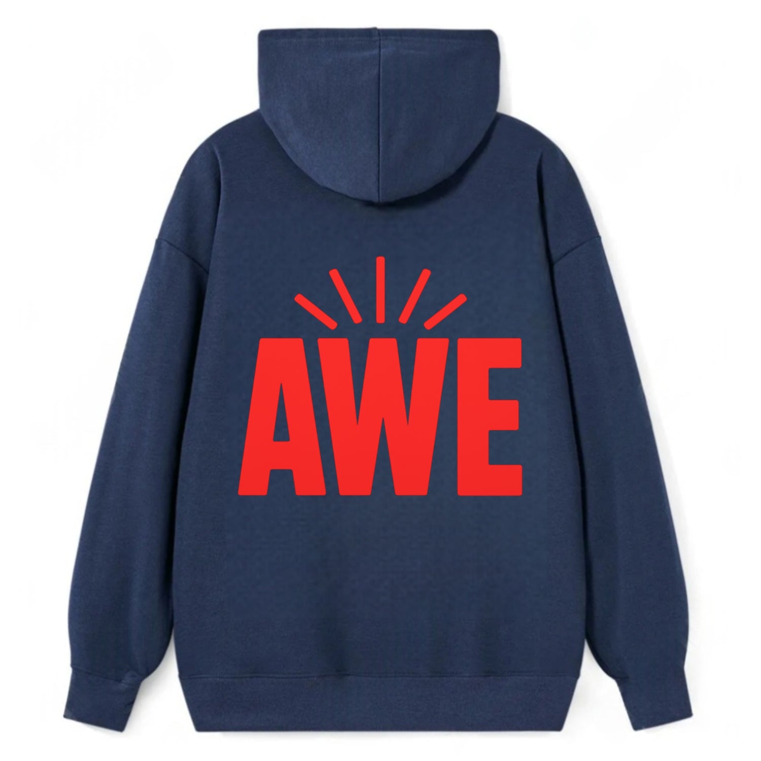 Bold typography design - "AWE" - overwhelming wonder - Classic Pullover Hoodie - Navy