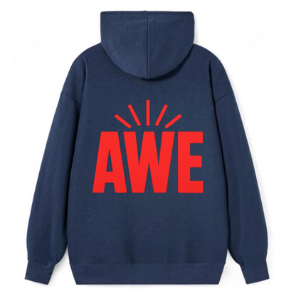Bold typography design - "AWE" - overwhelming wonder - Classic Pullover Hoodie - Navy