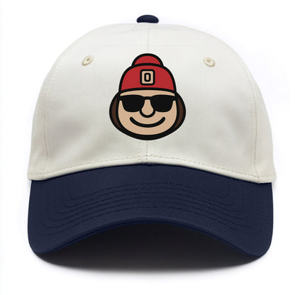 Columbus Brutus wearing Ohio State beanie with Block O patch - Two Tone Cap - Navy