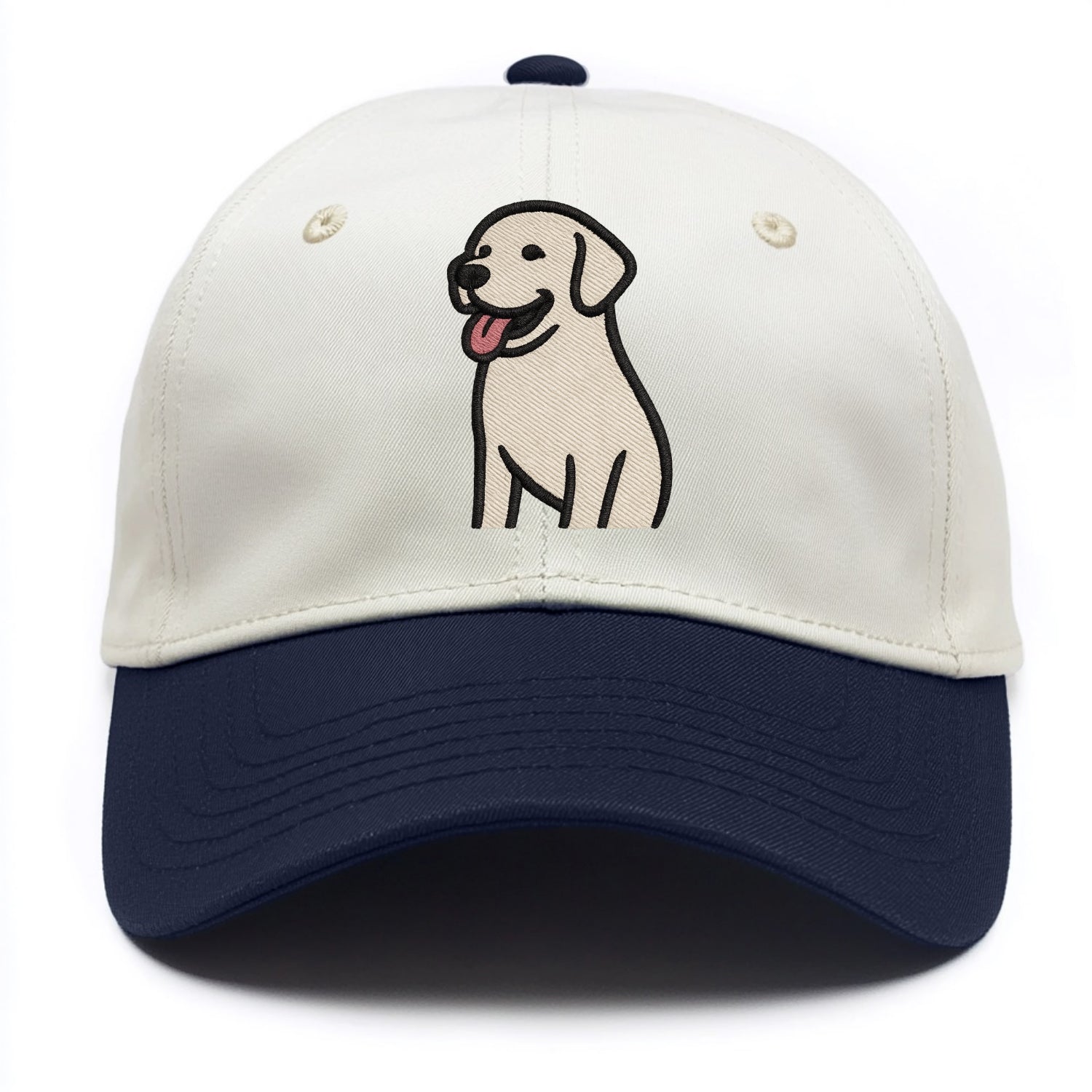 Labrador - Happy panting expression - Two Tone Cap - Navy