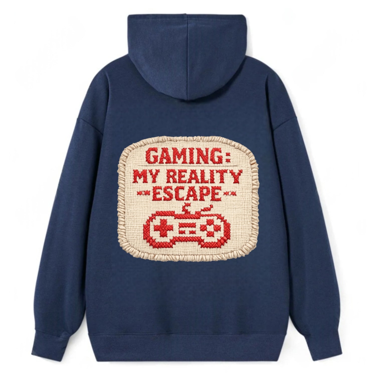 GAMING: MY REALITY ESCAPE - red game escape - red - gaming reality escape - Classic Pullover Hoodie - Navy