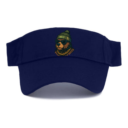 Waco Bear wearing Baylor beanie with BU patch - Visor - Navy