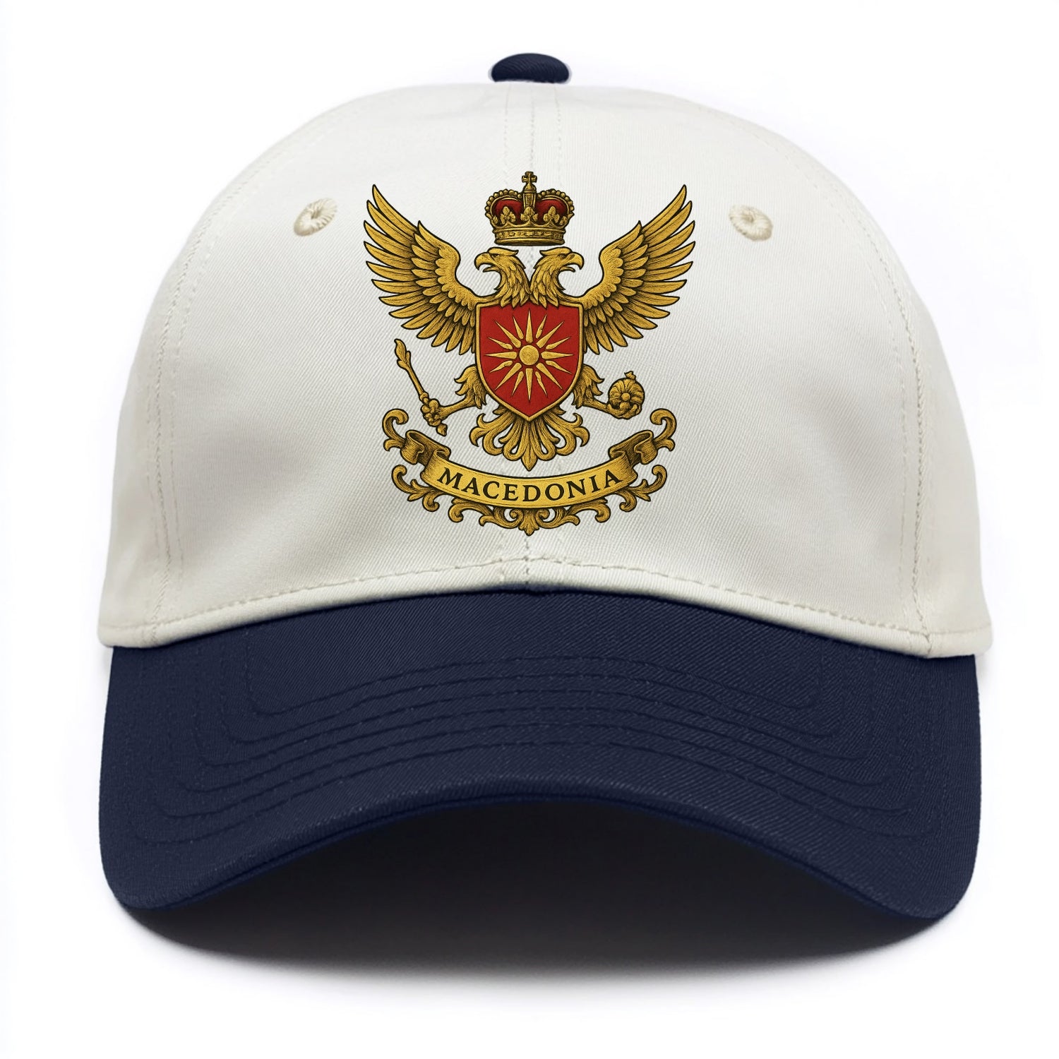 Macedonia Heritage Badge  - Two Tone Cap - Navy