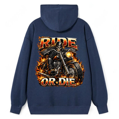 Ride Or Die - Classic Pullover Hoodie - Navy
