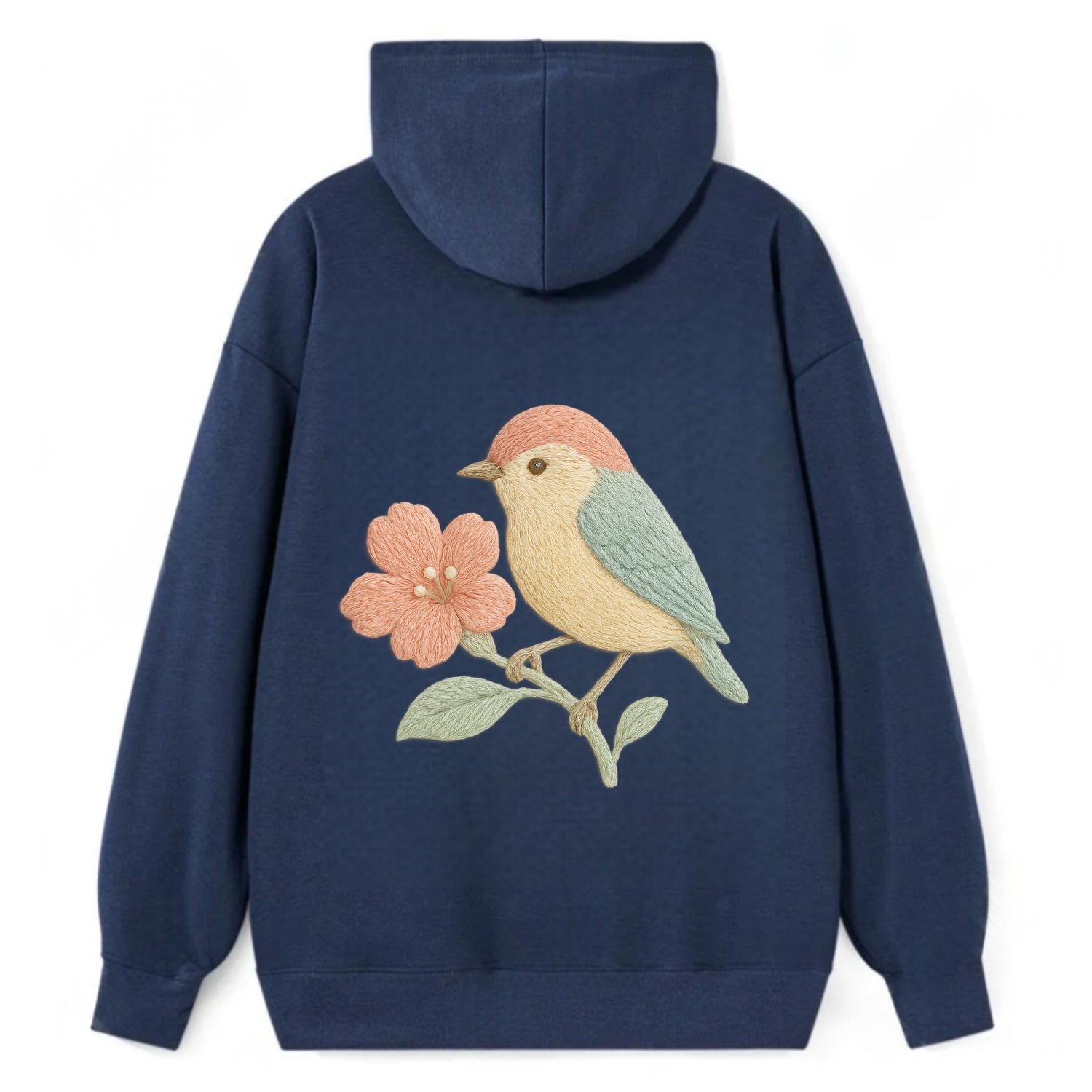 Peach Flowerpecker - Classic Pullover Hoodie - Navy