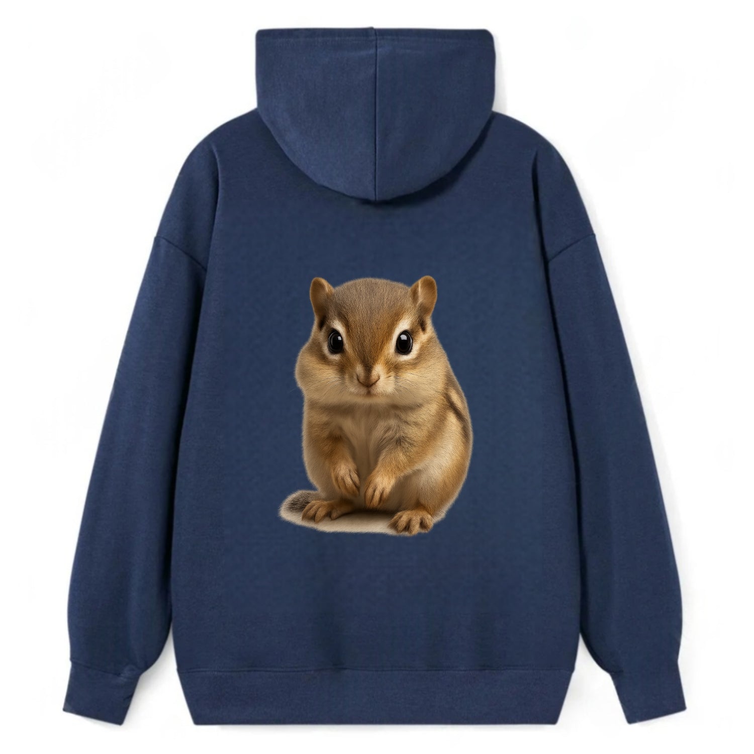Baby Chipmunk - striped back, cheek pouches, tiny paws, bright eyes, - Classic Pullover Hoodie - Navy