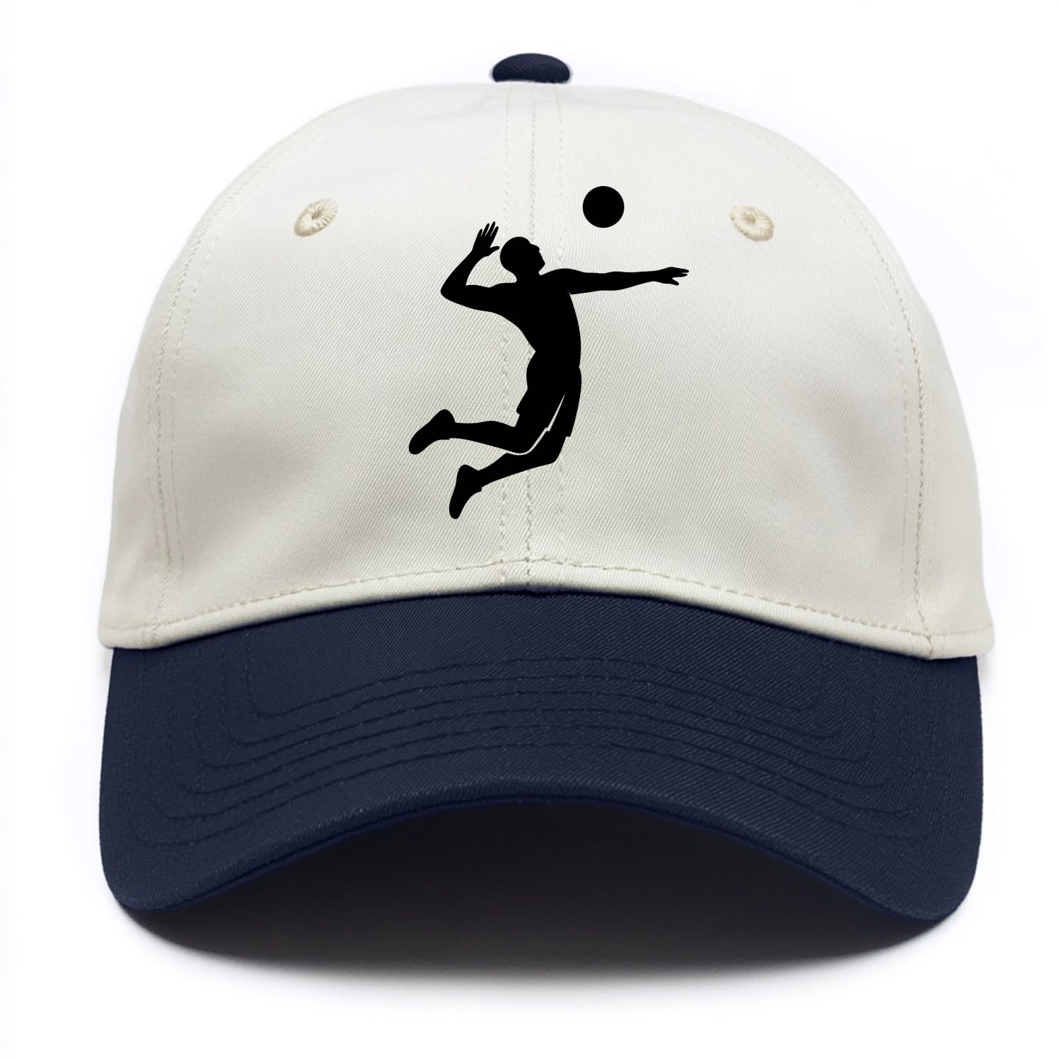 Volleyball player spiking ball - Two Tone Cap - Navy