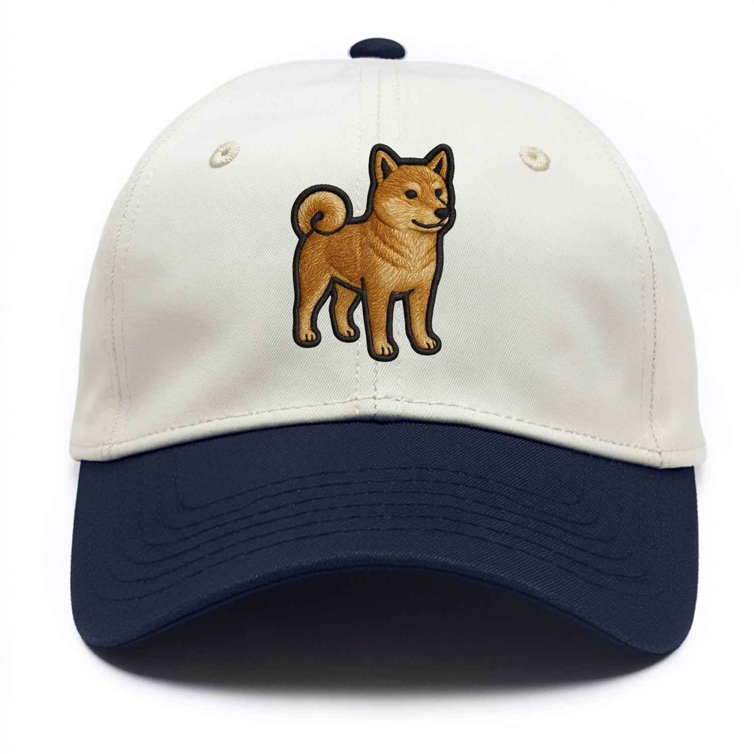 Shiba Inu - Trendy Japanese dog logo wit - Two Tone Cap - Navy