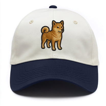 Shiba Inu - Trendy Japanese dog logo wit - Two Tone Cap - Navy