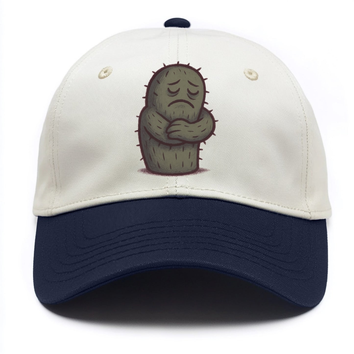 SINGLE IS VALID | Content cactus hugging itself - Two Tone Cap - Navy