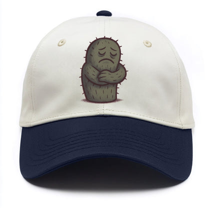 SINGLE IS VALID | Content cactus hugging itself - Two Tone Cap - Navy