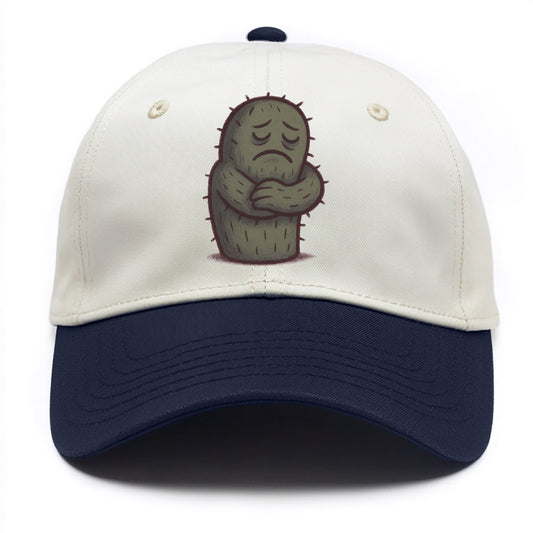 SINGLE IS VALID | Content cactus hugging itself - Two Tone Cap - Navy