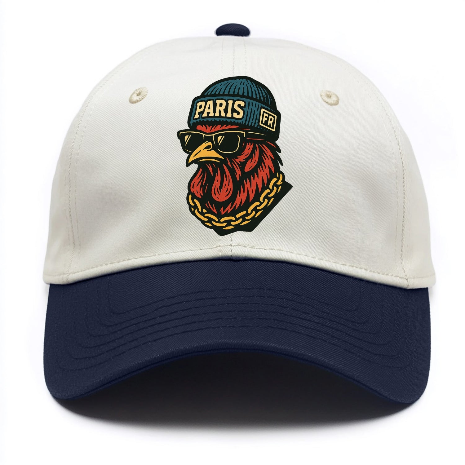 Paris Rooster - Two Tone Cap - Navy