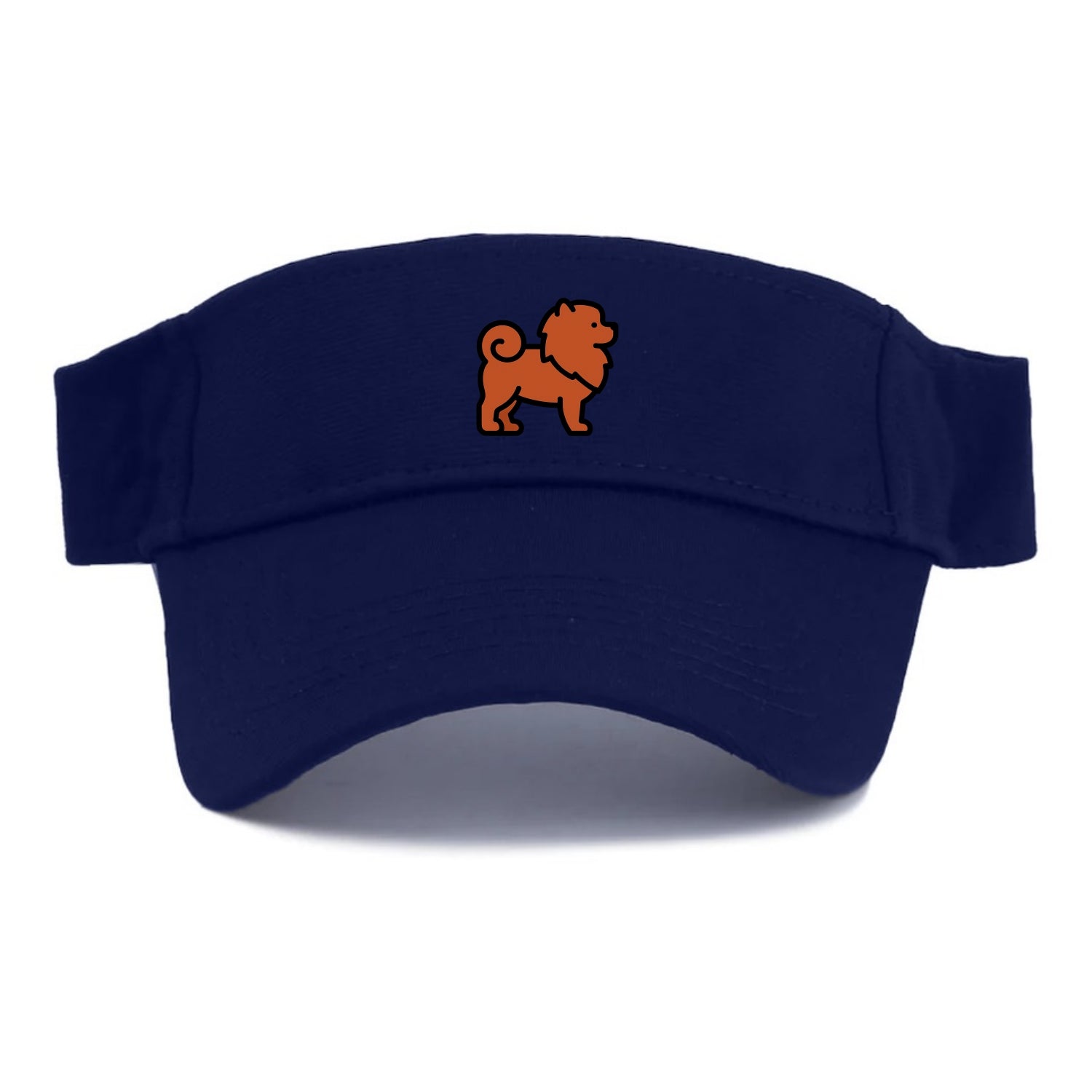 Chow Chow - Red fluffy flat side profile - Visor - Navy